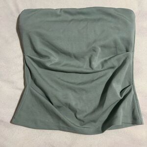 Sleek Strapless Tube Top in Sage Green
